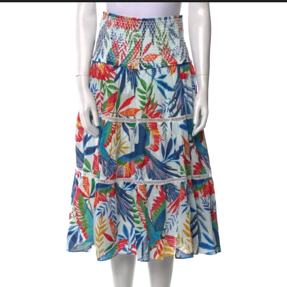 Farm Rio Macaw Wind midi skirt